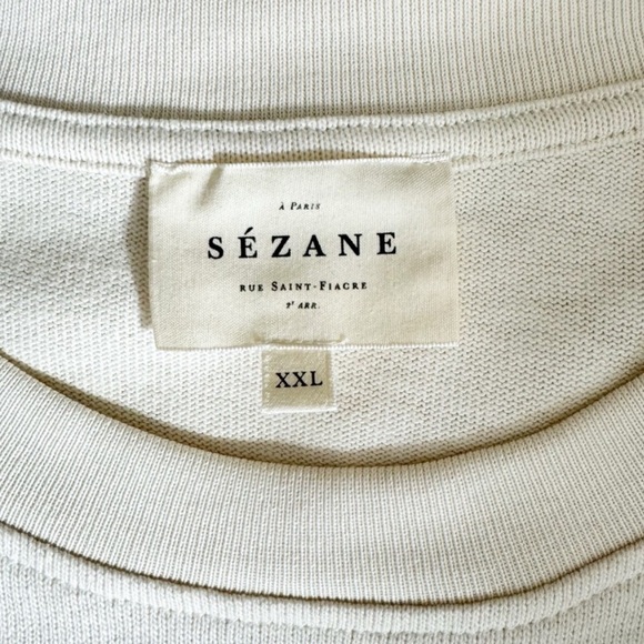 Sezane Emy Dress in Cream Button Shoulder 100% Organic Cotton Size XXL - Picture 6 of 10